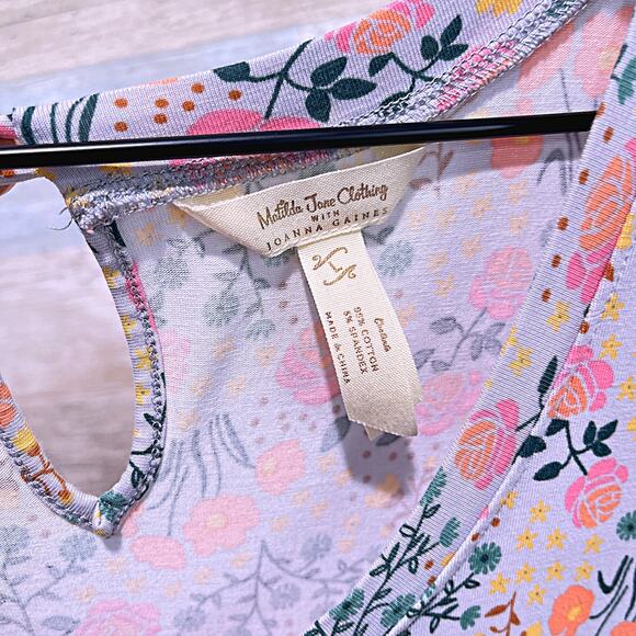 MATILDA JANE x JOANNA GAINES Floral Fit & Flare Dress Jersey Knit Womens Large - Picture 5 of 5